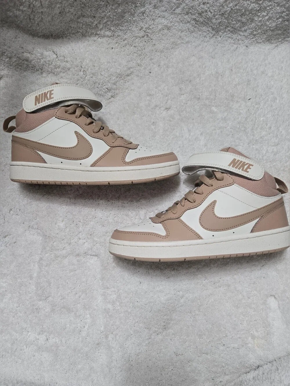 Nike Court Borough Mid 2 GS Pale Ivory Kids Youth Casual Shoes CD7782-125 Sz 5